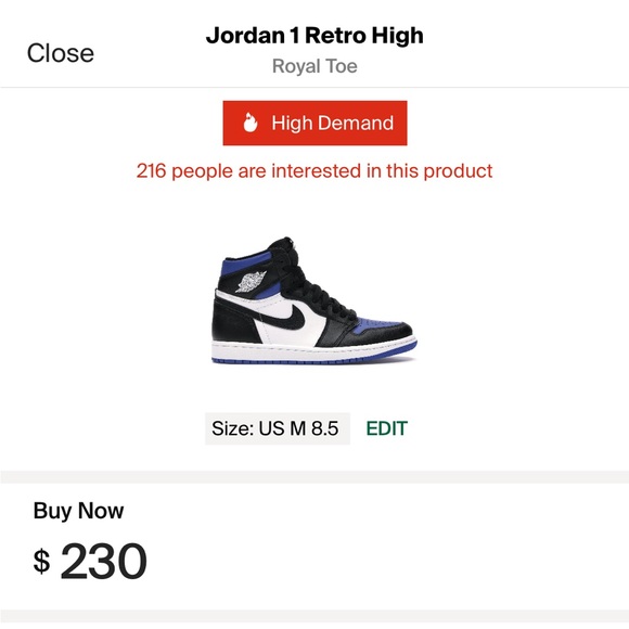 Jordan 1s Retro High OG (Royal Toe) - Picture 6 of 8